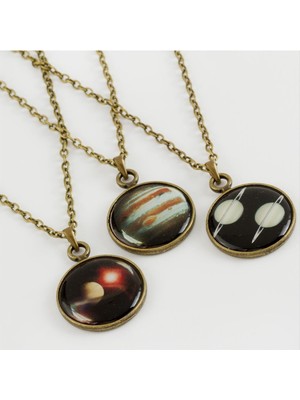 Pileli Store Gezegen Canlı Kolye