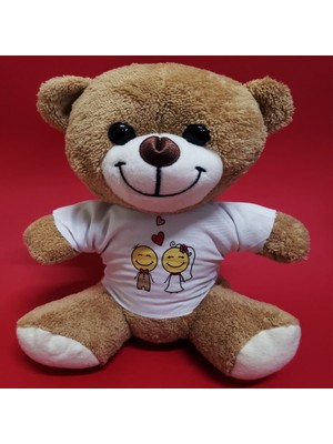 Pileli Store Gelin Damat Tasarım Tişörtlü Sevimli Ayıcık