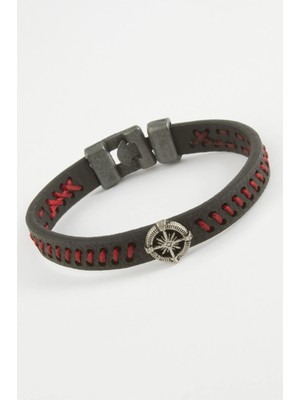 Pileli Store Pusula Kaliteli Suni Deri Bileklik