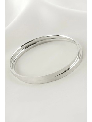 Bijuteri Net 2 Adet Ajda Lüks Çelik Bilezik 60*4 mm