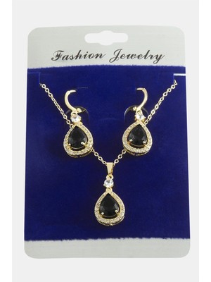 Pileli Store Damla Zirkon Taşlı Set Kolye