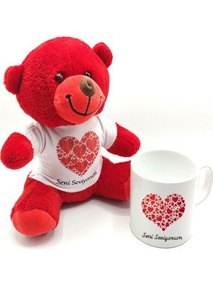 Pileli Store Seni Seviyorum Ayıcık ve Kupa Bardak Seti