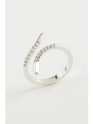 Pileli Store Oval Zirkon Taşlı Yüzük