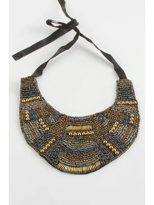 Pileli Store Etnik Kum Boncuk Yaka Kolye