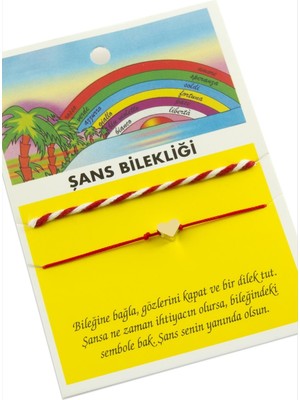 Pileli Store Kalp Şans Ip Bileklik