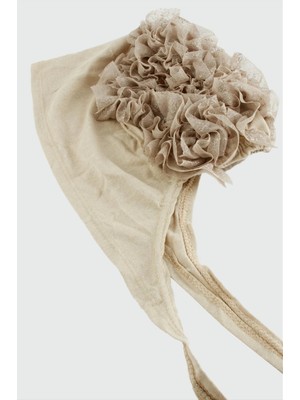 Pileli Store Dikişli Fırfırlı Bone