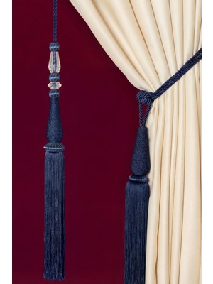 Mefaks Tekstil Damla Model Kordon Sarım Braçol Set Lacivert (2 Braçol + 1 Sarkıt)