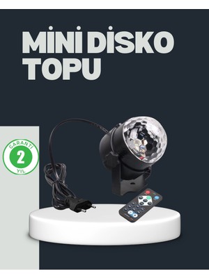 Pileli Store Rgb LED Disko Küresi 7 Modlu Uzaktan Kumandalı