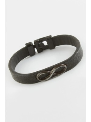 Pileli Store Sonsuzluk Kaliteli Suni Deri Bileklik