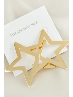 Pileli Store Yıldız Yeni Sezon Metal Küpe