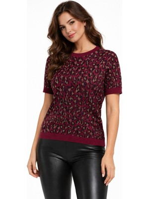 Lavella Kadın Triko Kısa Kol Bluz 12937 BGL-ST05314