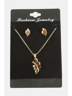 Pileli Store Yusufçuk Zirkon Taşlı Set Kolye