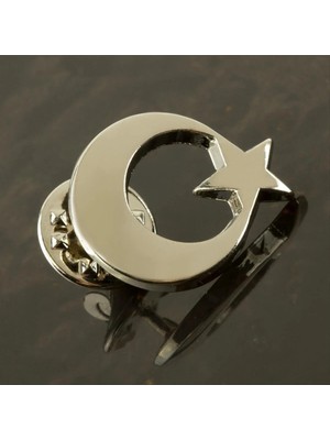 Pileli Store Ay Yıldız Yaka Rozet