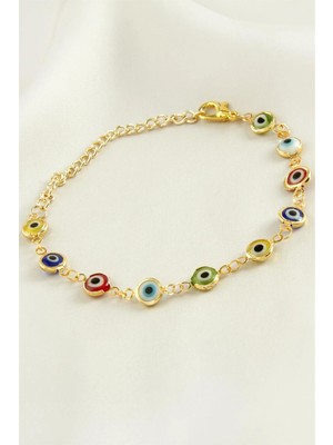 Pileli Store Nazar Boncuk Mineli Bileklik