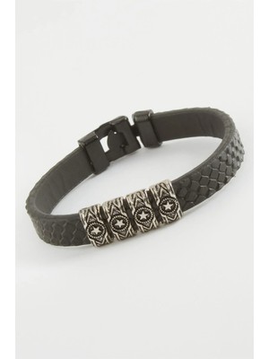 Pileli Store Yıldız Kaliteli Suni Deri Bileklik