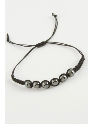 Pileli Store Hematit Doğal Taş Bileklik