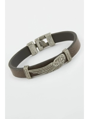 Pileli Store Kanat Suni Deri Bileklik