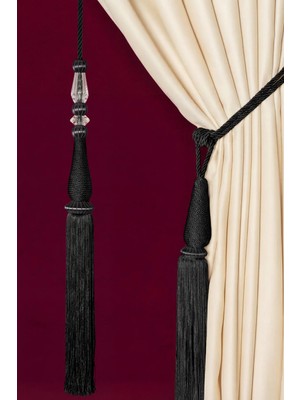 Mefaks Tekstil Damla Model Kordon Sarım Braçol Set Siyah (2 Braçol + 1 Sarkıt)