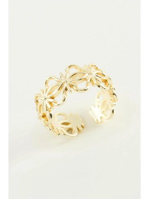 Pileli Store Çiçek Metal Yüzük