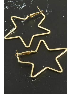 Pileli Store Yıldız Yeni Sezon Metal Küpe