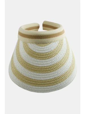 Pileli Store Kasketli Hasır Plaj Şapkası