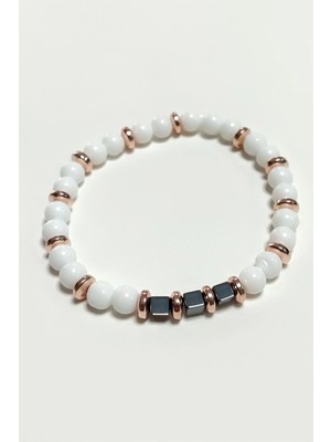 Pileli Store Sedef Doğaltaş Bileklik 6 mm