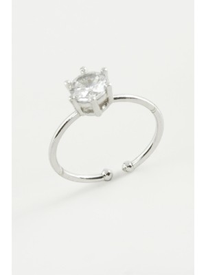 Pileli Store Zirkon Tektaşlı Yüzük