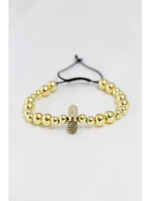 Inure Jewelry Gold Renk Çelik Zirkon Objeli Asansörlü Bileklik