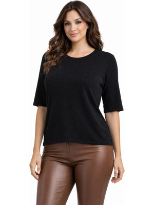 Lavella Kadın Sıfır Yaka Yaka Truva Kol Kazak 12941 BGL-ST05315