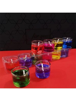 Pileli Store 6'lı Jel Renkli Mum