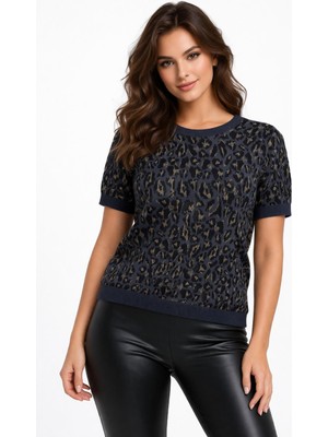 Lavella Kadın Triko Kısa Kol Bluz 12937 BGL-ST05314
