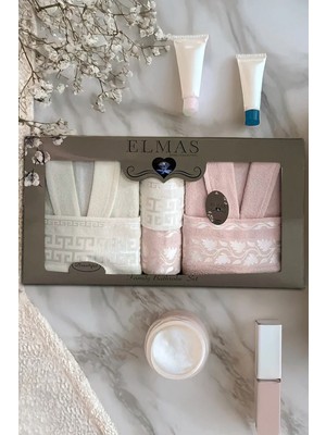 6 Parça Ekonomik Çift Kişilik Bornoz Seti | Çeyizlik Banyo Seti