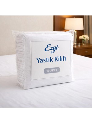 Ezgi %100 Pamuk Akfil Otel Tipi Kapaklı 10 Adet Beyaz Yastık Kılıfı – Kalın Kumaş Dayanıklı (5 Çift)