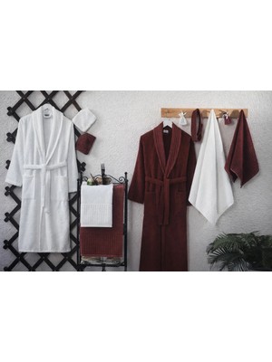 15 Parça Kadife Premium Bornoz Seti | Çift Kişilik Çeyizlik Banyo Seti