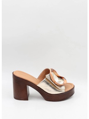 Kriste Bell Kristebell Ithal Kadın Topuklu Toka Detaylı Terlik K262 - 2039 Y