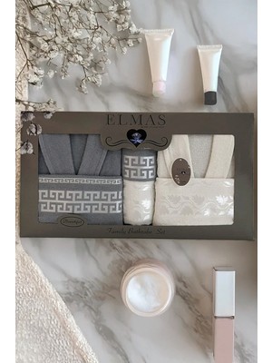 6 Parça Ekonomik Çift Kişilik Bornoz Seti | Çeyizlik Banyo Seti