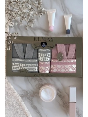 6 Parça Ekonomik Çift Kişilik Bornoz Seti | Çeyizlik Banyo Seti