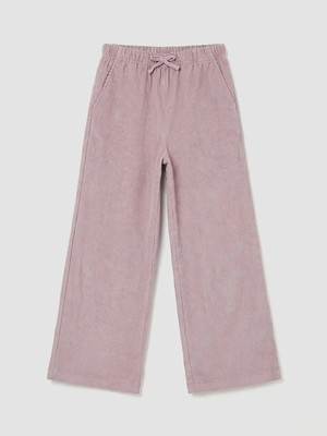 LC Waikiki Pembe Beli Lastikli Kadife Kız Çocuk Pantolon