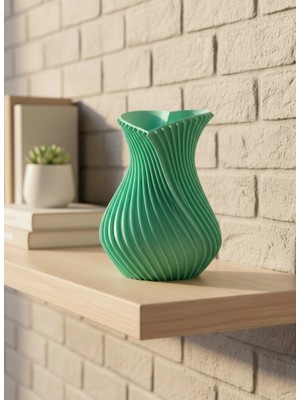 Pileli Store 24 cm Turkuaz Kalp Formlu Büyük Boy Vazo Estetik Dekor Ürünü