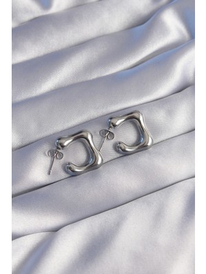 Pileli Store 316L Çelik Gümüş Renk Minimal Bubble Küpe