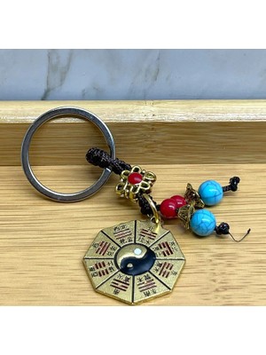 Pileli Store Metal Renkli Yin Yang Anahtarlık