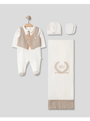 Lenna Baby Kravatlı Erkek Bebek 4'lü Hastane Çıkışı Hediyelik