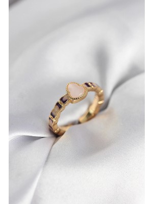 Pileli Store Gold Renk Mineli Su Kabağı Model Kadın Yüzük