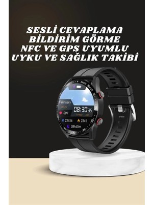 Pileli Store Akıllı Saat Amoled Ekran Metal ve Deri Kordonlu Uyku ve Sağlık Takibi Titreşimli