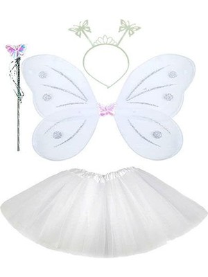 EkoAlışverişDünyam Beyaz Kelebek Kostümü Seti
