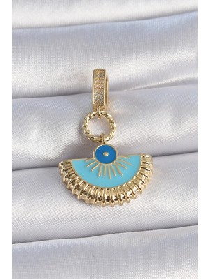 Pileli Store Pirinç Gold Renk Nazar Boncuklu Ajda Charm