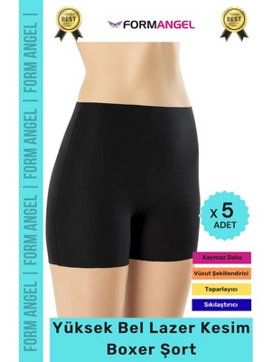 Carlburn #korse Iz Göstermeyen Lazer Kesim Toparlayıcı Şekillendirici Rahat Yüksek Bel Boxer Korse - 5 Adet