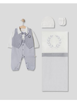 Lenna Baby Armalı Erkek Bebek 4'lü Hastane Çıkışı Hediyelik