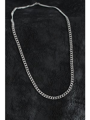 Inure Jewelry 316L Çelik Klasik Zincir Model Gümüş Renk Erkek Kolye