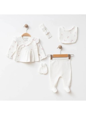 Lenna Baby Jakarlı Fırfırlı 5'li Set %100 Pamuk